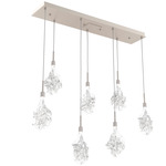 Blossom Linear Multi Light Pendant - Metallic Beige Silver / Clear