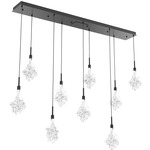 Blossom Linear Multi Light Pendant - Matte Black / Clear