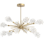 Blossom Oval Starburst Chandelier - Gilded Brass / Clear