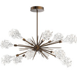 Blossom Oval Starburst Chandelier - Flat Bronze / Clear