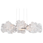 Blossom Ring Chandelier - Beige Silver / Clear