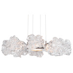 Blossom Ring Chandelier - Metallic Beige Silver / Clear