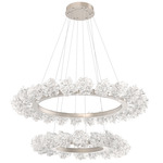 Blossom Two Tier Ring Chandelier - Metallic Beige Silver / Clear