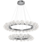 Blossom Two Tier Ring Chandelier - Gunmetal / Clear