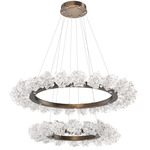 Blossom Two Tier Ring Chandelier - Flat Bronze / Clear