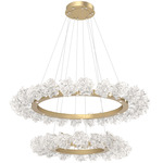 Blossom Two Tier Ring Chandelier - Gilded Brass / Clear