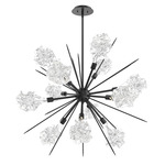 Blossom Starburst Chandelier - Matte Black / Clear