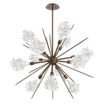 Blossom Starburst Chandelier - Flat Bronze / Clear