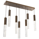 Axis Linear Multi Light Pendant - Flat Bronze / Clear