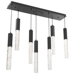 Axis Linear Multi Light Pendant - Matte Black / Clear