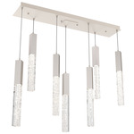 Axis Linear Multi Light Pendant - Beige Silver / Clear