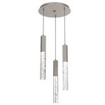 Axis Round Multi Light Pendant - Beige Silver / Clear