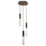 Axis Round Multi Light Pendant - Flat Bronze / Clear