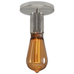 Crosshatch Ceiling Light - Satin Nickel / Amber Glass