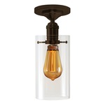 Retro Cylinder Penny Lane Ceiling Light - Bronze / Amber 