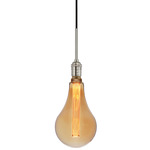 Retro II Penny Lane Pendant - Satin Nickel / Amber Glass