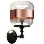 Futura Wall Sconce - Matte Black / Crystal / Copper