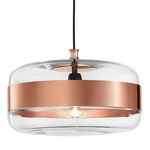 Futura Large Pendant - Matte Black / Crystal / Copper