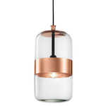 Futura Pendant - Matte Black / Crystal / Copper