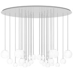 Oto Chandelier - Mirrored Steel / White