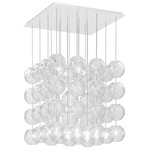 Oto Cube Multi Light Pendant - White / Crystal