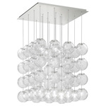 Oto Cube Multi Light Pendant - Nickel / Crystal