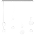 Oto Linear Multi Light Pendant - Mirrored Steel / White