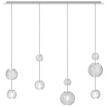 Oto Linear Multi Light Pendant - Mirrored Steel / Crystal