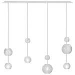 Oto Linear Multi Light Pendant - White / Crystal