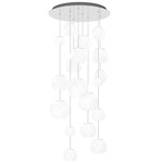 Oto Rain Circle Multi Light Pendant - Mirrored Steel / White