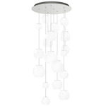 Oto Rain Circle Multi Light Pendant - Nickel / White