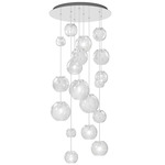 Oto Rain Circle Multi Light Pendant - Mirrored Steel / Crystal