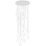 Oto Rain Circle Multi Light Pendant - White / White