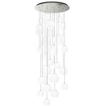 Oto Rain Circle Multi Light Pendant - Nickel / White