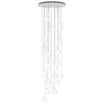 Oto Rain Circle Multi Light Pendant - Mirrored Steel / White