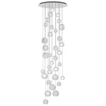 Oto Rain Circle Multi Light Pendant - Mirrored Steel / Crystal
