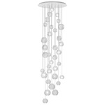 Oto Rain Circle Multi Light Pendant - White / Crystal