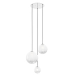 Puppet Round Multi Light Pendant - Chrome / White