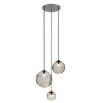 Puppet Round Multi Light Pendant - Black / Smoky