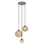 Puppet Round Multi Light Pendant - Black / Amber