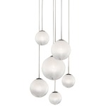 Puppet Round Multi Light Pendant - Chrome / White