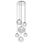 Puppet Round Multi Light Pendant - Chrome / Crystal