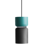 Aspen S17A Pendant - Black / Turquoise Top Shade