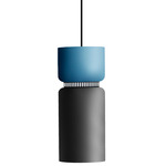 Aspen S17B Pendant - Black / Aqua Top Shade