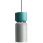 Aspen S17B Pendant - Black / Turquoise Top Shade