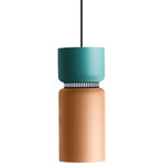 Aspen S17B Pendant - Black / Turquoise Top Shade