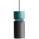 Aspen S17B Pendant - Black / Turquoise Top Shade