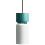 Aspen S17B Pendant - Black / Turquoise Top Shade