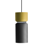 Aspen S17B Pendant - Black / Lemon Top Shade