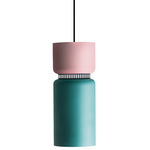 Aspen S17B Pendant - Black / Rose Top Shade